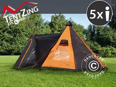 Campingzelt TentZing Teepee, 5 Personen, orange/dunkelgrau